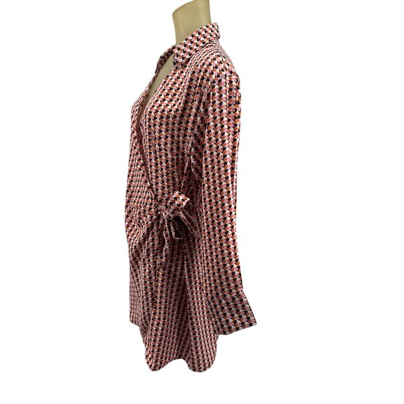 H&M Womens Geometric Print  stain Wrap Dress Size Large new - Picture 3 of 7